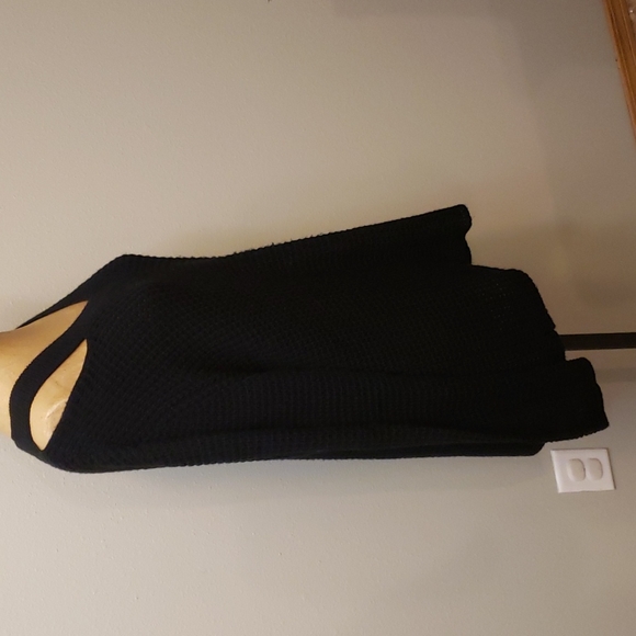 Women's Black Off Shoulder Sweater - Picture 2 of 4